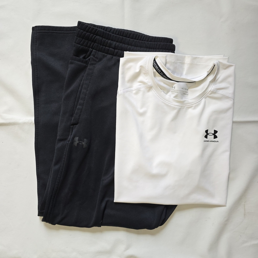 Men's Under Armour Black and White Activewear Set - XXL 2XL